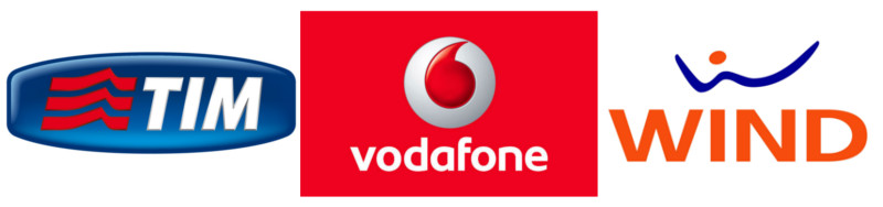 Logo TIM, Vodafone, Wind